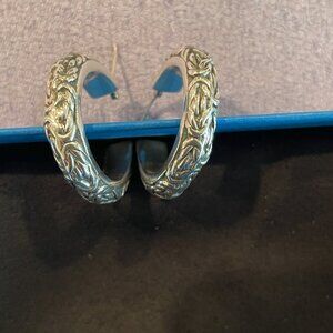 925 Byzantine Hoop Earrings - Brand New
